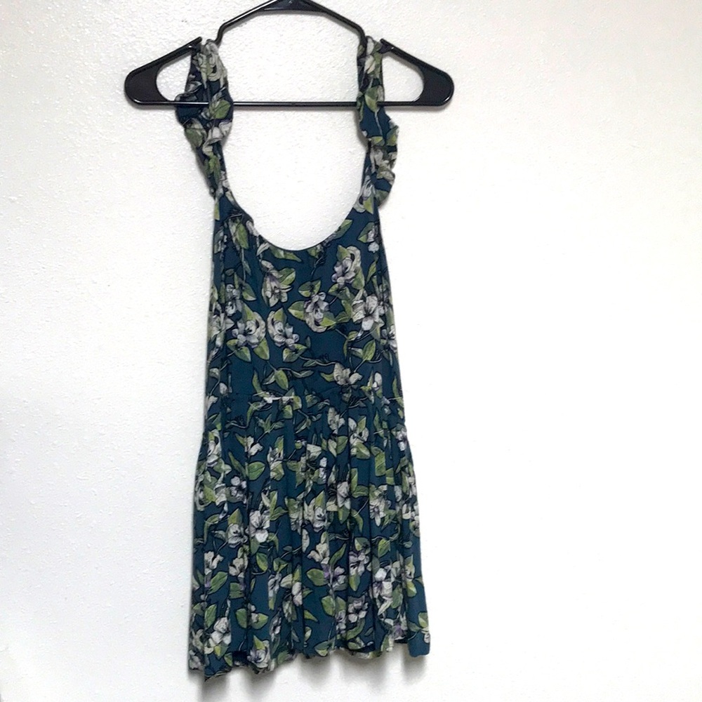 FREE PEOPLE Tropical Floral Ruffle Dress with POCKETS! Size S - SEXY!